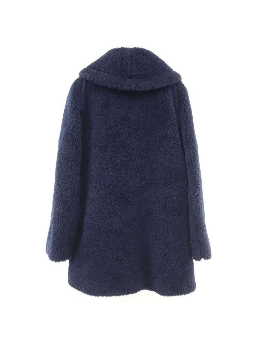 Max Mara Maxmara Teddy Bear Alpaca Coat Icon Navy 34 - Picture 2 of 7